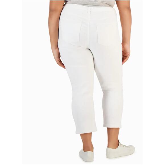 Celebrity Pink Retro Relaxed Crop Jeans 24 White NWT Denim Mid Rise Stretch - Picture 2 of 7